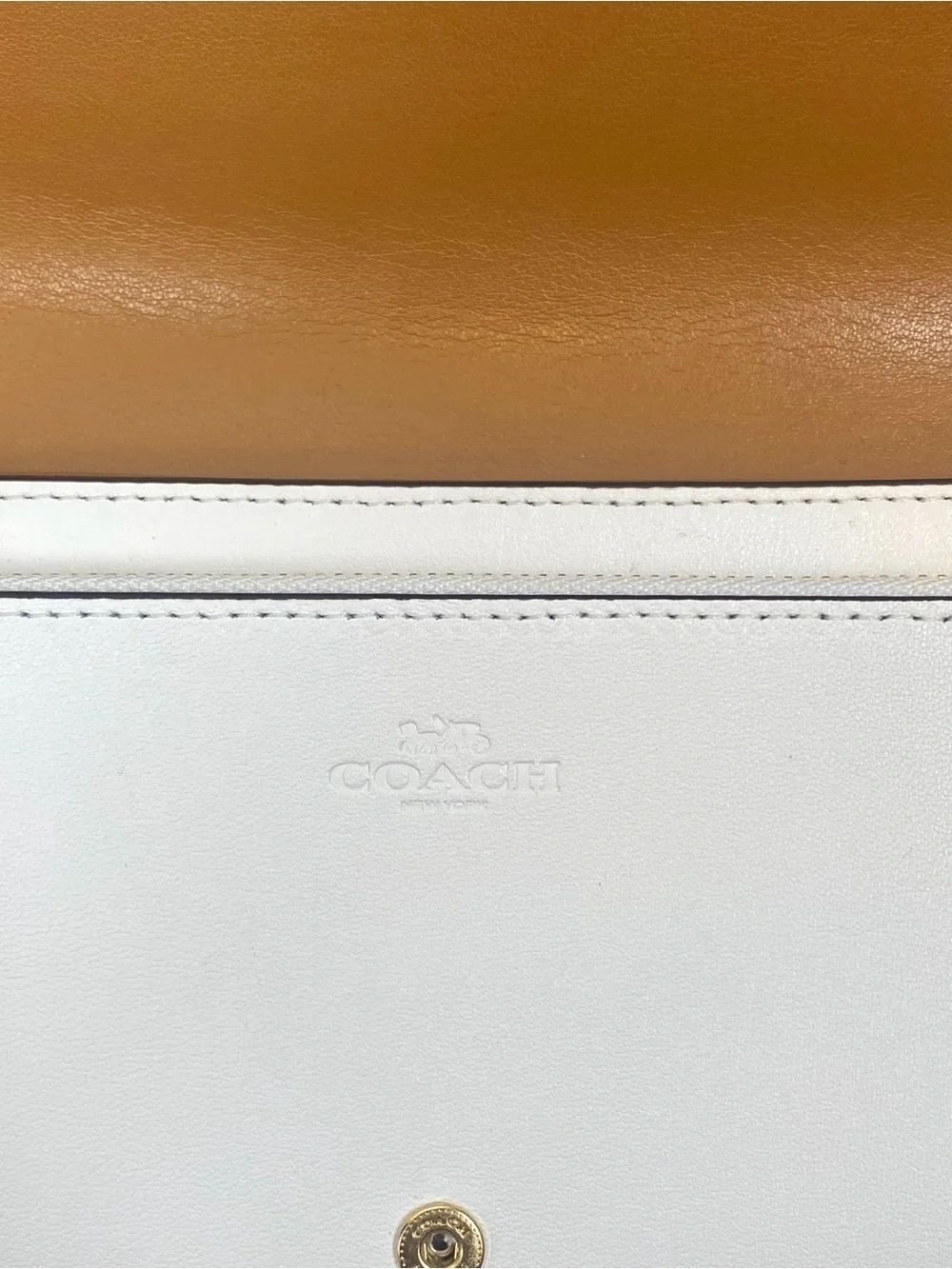 Coach Signature Crossbody Wallet with Gold Hardware Chalk Ivory Removable Strap